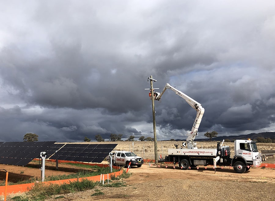 Solar Farm Bucket — Electricians in Bathurst, NSW